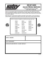 Предварительный просмотр 1 страницы Hotsy 1411SS Operating Instructions And Parts Manual