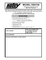 Hotsy 558-A Operating Instructions And Parts Manual preview