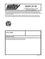 Hotsy 871SS Operating Instructions And Parts Manual предпросмотр