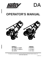 Hotsy DA-232336 P COMET Operator'S Manual preview