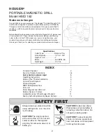 Preview for 2 page of Hougen HMD150 SERIES Operator'S Manual