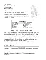 Preview for 2 page of Hougen HMD908 Operator'S Manual