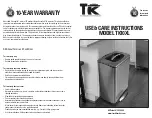 Preview for 1 page of Household Essentials TK10XL Use & Care Instructions