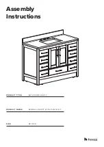 Preview for 1 page of HOUZZ KENDALL VANITY WITH PLINTH KIT Assembly Instructions Manual