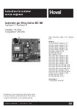 Hoval BIC 960 Instructions For Customers And Maintenance preview