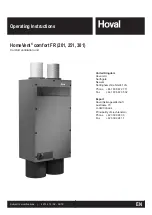 Preview for 1 page of Hoval HomeVent comfort FR  201 Operating Instructions Manual