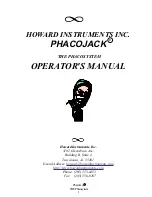 Preview for 1 page of Howard Industries PHACOJACK Operator'S Manual