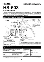 Предварительный просмотр 11 страницы HOZAN HS-603 Instruction Manual