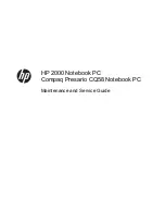 HP Compaq 2000 Maintenance And Service Manual preview