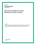 HP Enterprise ProLiant DL380 Maintenance And Service Manual preview