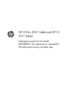 Preview for 1 page of HP 10 2101 User Manual