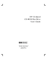 HP 12x Speed CD-ROM Disc Drive User Manual preview
