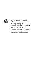 HP 15-bs0 Series Maintenance And Service Manual preview