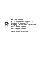 Preview for 1 page of HP 15 TouchSmart Maintenance And Service Manual