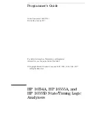 Preview for 1 page of HP 16554A Programmer'S Manual