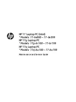 Preview for 1 page of HP 17 Laptop PC Maintenance And Service Manual