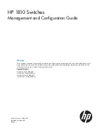 Предварительный просмотр 1 страницы HP 1810-24 Management And Configuration Manual