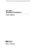 Предварительный просмотр 3 страницы HP 19Bii - Business Consultant Calculator Owner'S Manual