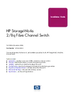 HP 2/8q Fibre Channel Installation Manual предпросмотр