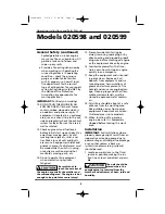 Preview for 3 page of HP 20598 Operating Instructions And Parts Manual