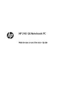 Preview for 1 page of HP 240 G6 Maintenance And Service Manual