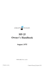 Предварительный просмотр 3 страницы HP 25 Owner'S Handbook Manual