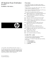 Preview for 1 page of HP 252663-B24 - PDU Power Distribution Strip Installation Instructions Manual