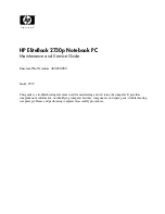 HP 2730p - EliteBook - Core 2 Duo 1.86 GHz Maintenance And Service Manual preview