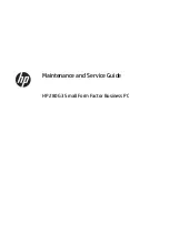 Предварительный просмотр 1 страницы HP 280 G3 Microtower Business Maintenance And Service Manual