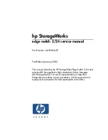 HP 316095-B21 - StorageWorks Edge Switch 2/24 Service Manual preview