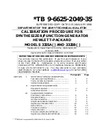 HP 3325A Calibration Manual preview