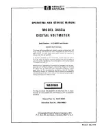 Preview for 2 page of HP 3455A Operating And Service Manual