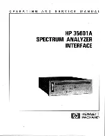 Preview for 1 page of HP 35601A Operating And Service Manual