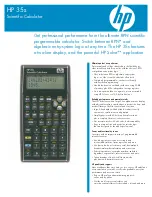 HP 35s Specification Sheet предпросмотр