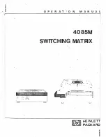 Предварительный просмотр 1 страницы HP 4085M Operation Manual