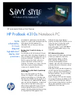 HP 4310s - ProBook - Core 2 Duo 2.1 GHz Specifications предпросмотр