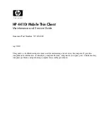 Preview for 1 page of HP 4410t - Mobile Thin Client Maintenance And Service Manual