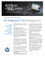 HP 4710s - ProBook - Core 2 Duo 2.53 GHz Specifications preview