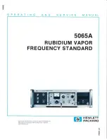 Предварительный просмотр 1 страницы HP 5065A Operating And Service Manual