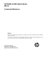 Preview for 1 page of HP 5800 Command Reference Manual