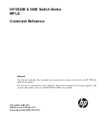 Предварительный просмотр 1 страницы HP 5800 Command Reference Manual