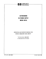 Предварительный просмотр 1 страницы HP 6012A Operating And Service Manual