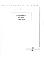 Предварительный просмотр 1 страницы HP 6177B Operating And Service Manual