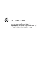 HP 7 Plus G2 Maintenance And Service Manual preview