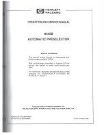 Preview for 4 page of HP 8445B Operation And Service Manual