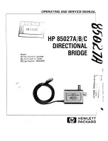 Preview for 1 page of HP 85027A Operating And Service Manual