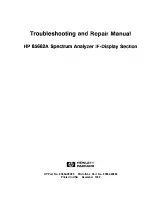 Preview for 1 page of HP 85662A Troubleshooting And Repair Manual