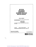 Preview for 3 page of HP 8719A Service Manual