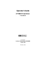 HP 9000 V-Class Operator'S Manual preview