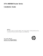 HP A-MSR900 Series Installation Manual preview